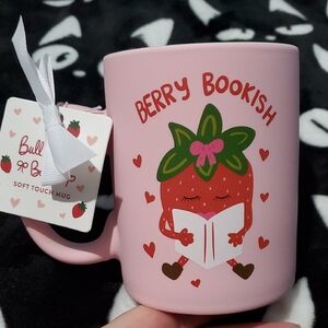 Soft Touch Pink Strawberry Berry Bookish Mug